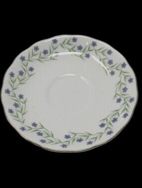 ROYAL VALE BONE CHINA MADE IN ENGLAND -BLUE FLOWERS SAUCER